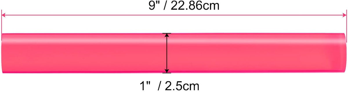 HARFINGTON Acrylic Clay Roller 9 Inch x 1 Inch Solid Non-Stick Plastic Round Tube Roller Polymer Clay Rod Fondant Rolling Pin for Shaping, Sculpting, Modeling DIY Crafts, Rose Red
