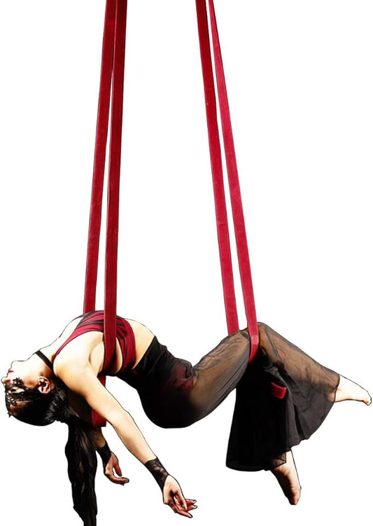 8.2ft 2.5m Aerial Straps Ropes Yoga Aerial Acrobatics Body Aerial Loop Trapeze Circus Apparatuses Equipment Three-Layer Straps 1 pairs