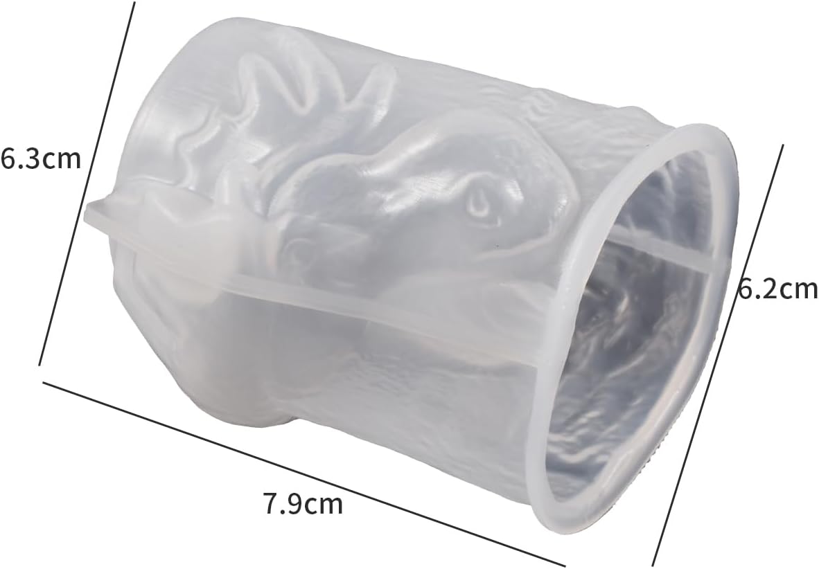 Deer Cylinder Animal Resin Casting Silicone Mold for Home Decor & Candle Making Wave Spiral Mold