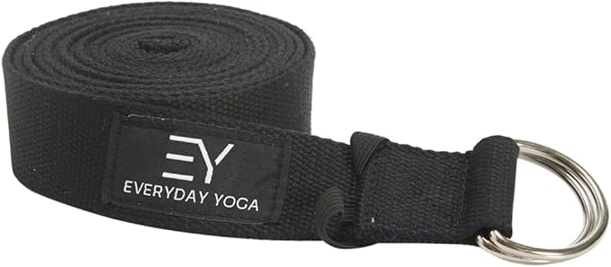 Everyday Yoga Super Strong Strap with Metal D-ring Buckle - Improve Flexibility, Stretching, and Physical Therapy Fitness.