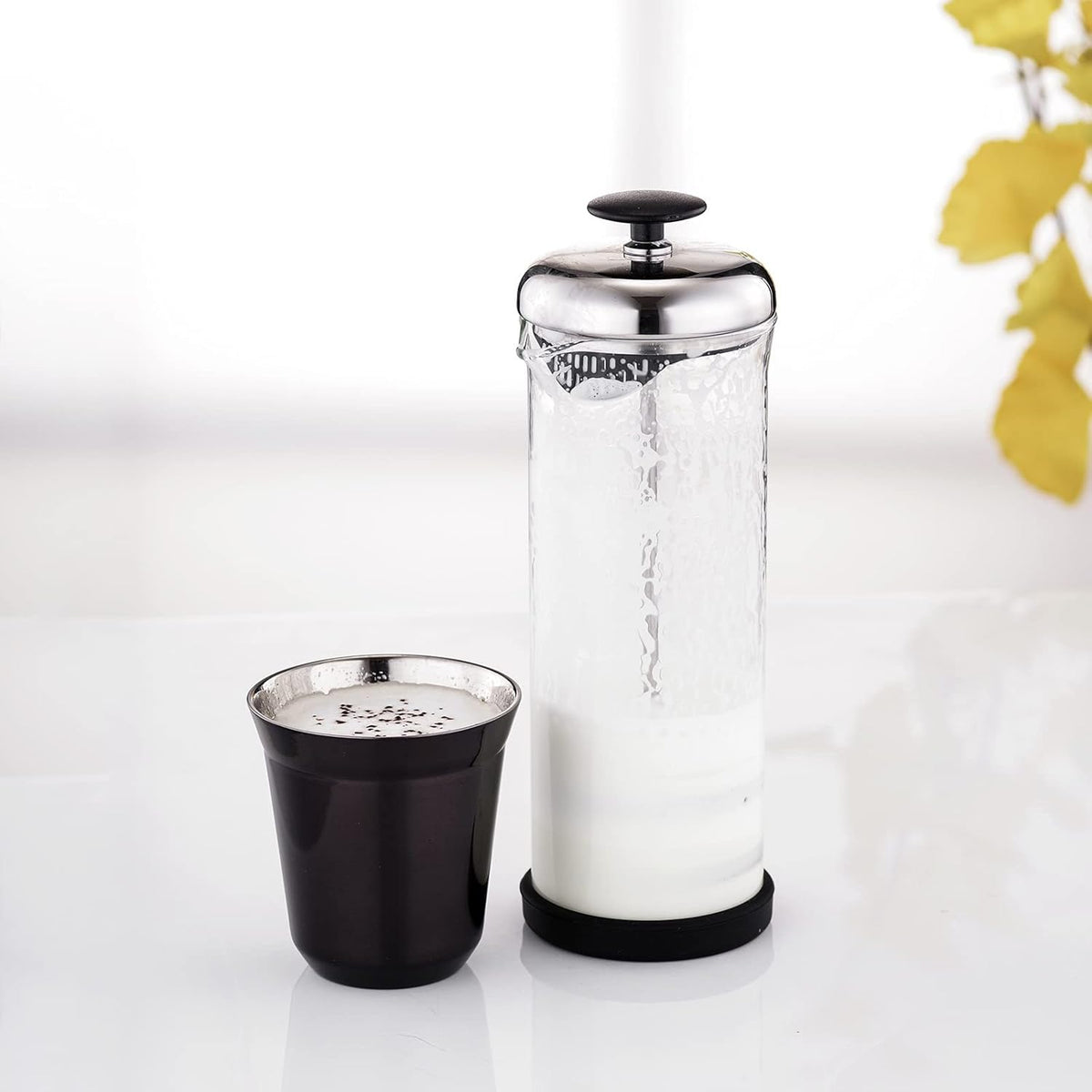 Easyworkz Stainless Steel Espresso Cup 2pcs Set Double Wall Insulated Metal Demitasse Cups 2.5 oz