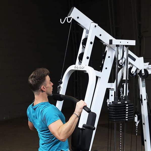 Body-Solid (EXM2500LPS) Multi-Station Home Gym Machine, Arm & Leg Strength Training Functional Exercise Workout Station, 210lbs. Weight Stack with Leg Press