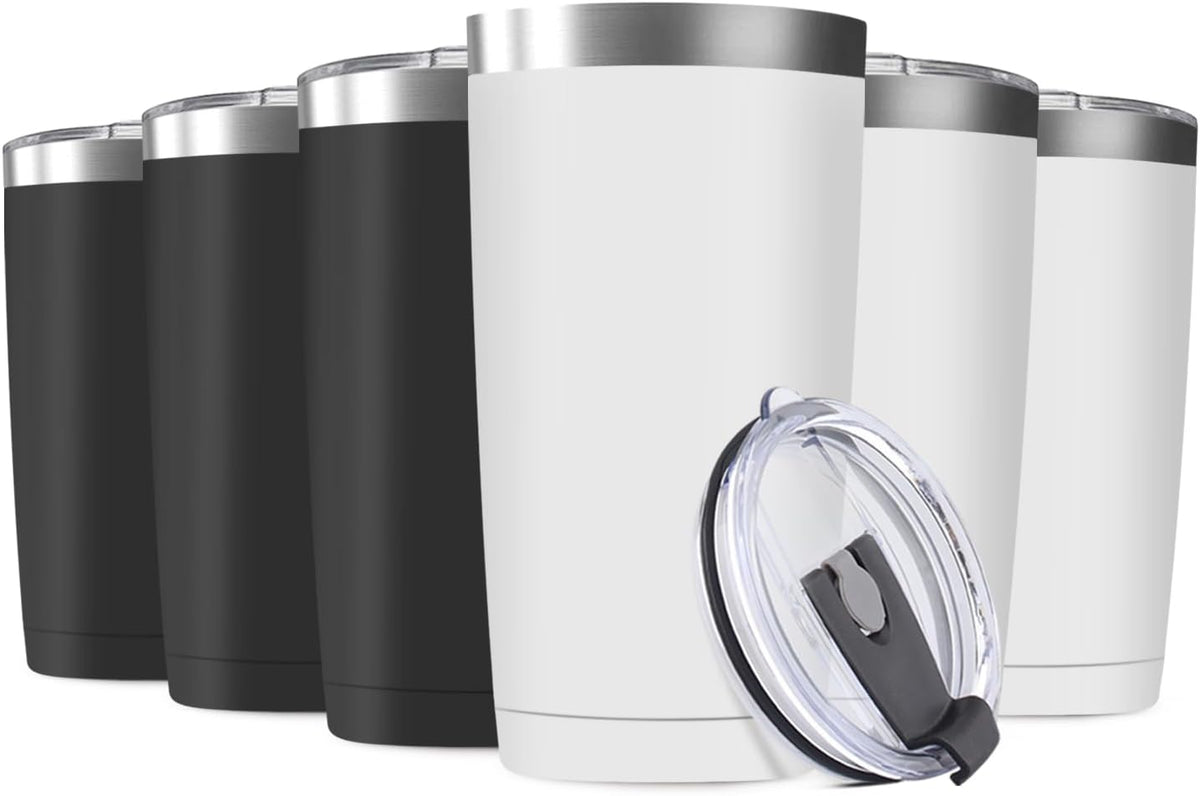 20oz Tumbler Vacuum Insulated Travel Mug with Lids, Stainless Steel Double Wall Bulk Cup for Home, Office, Outdoor Suitable for Vehicle Cup Holders