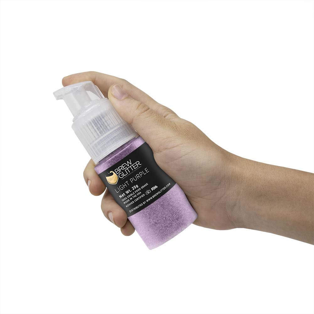 Light Purple BREW GLITTER Edible Glitter For Drinks, Cocktails, Beer, Garnish Glitter & Beverages | KOSHER & HALAL Certified | 100% Edible & Food Grade | Vegan, Gluten, Nut Free (25g Spray Pump, Light Purple)