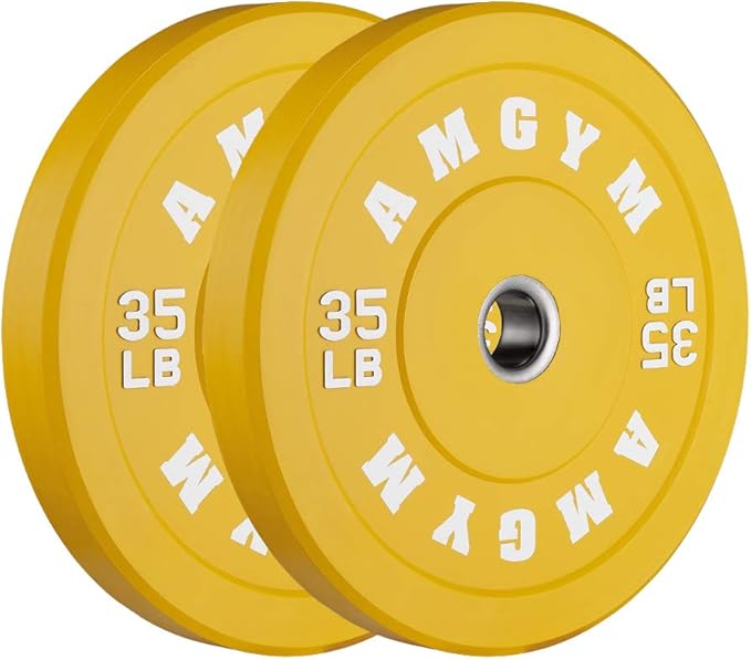 2 Inch Bumper Plates，10-500lbs，Barbell Rubber Olympic Weight Plates Set for Home Gym, Strength Training & Weight Lifting, Multiple Options Colors