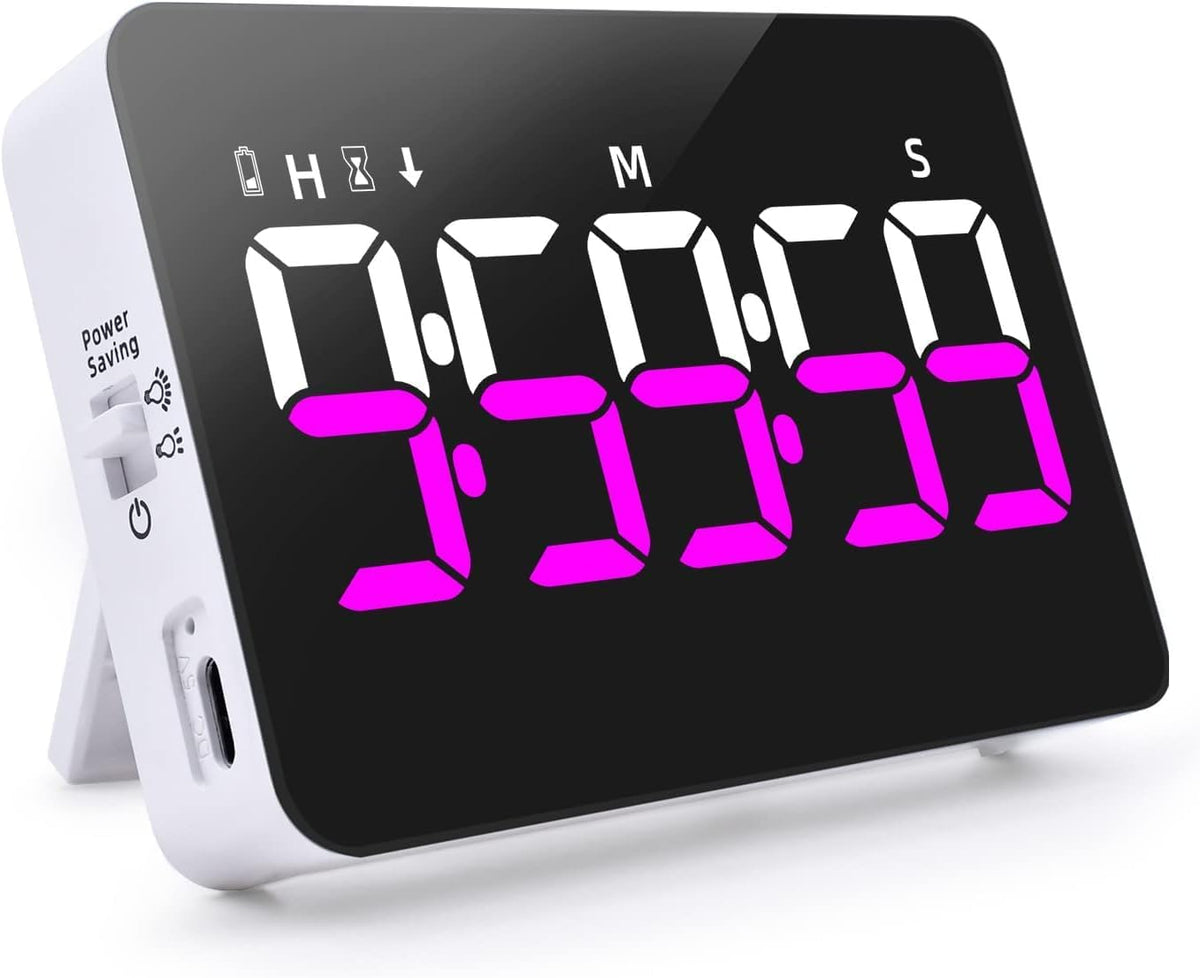 Kitchen Digital Timer, Count Down Up, Rechargeable, Vibration Mode Adjustable Volume and Brightness LED Display, Time Management Cook, Desk, Kids Adults Study Teaching, Kitchen Gadgets