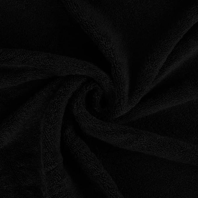 CASA COPENHAGEN, Solitaire 10 Pieces Hand Towel Set- Jet Black, 600 GSM, 16x28 Inches, Designed in Denmark Super Soft Egyptian Cotton Towels for Bathroom & Kitchen