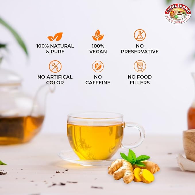 Angel Brand Ginger Tea Bags 25 – Ginger Root Tea for, Digestion & Immune Support
