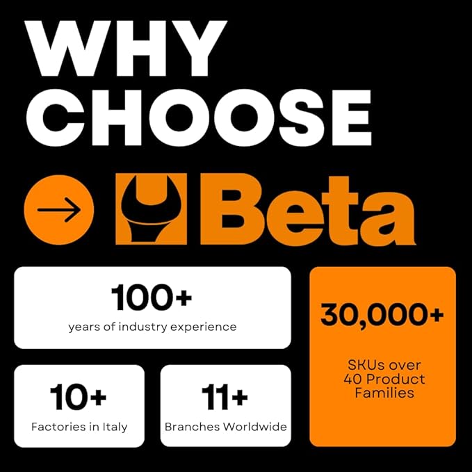 Beta RSC24 Heavy Duty Rolling Tool Cabinet, 5 Drawers, Black, Ball Bearing Slides, Rubber Mat Liners, 5" Casters, Anti-Fall Edge Worktop, 1760 lbs Load Capacity, Made in Italy