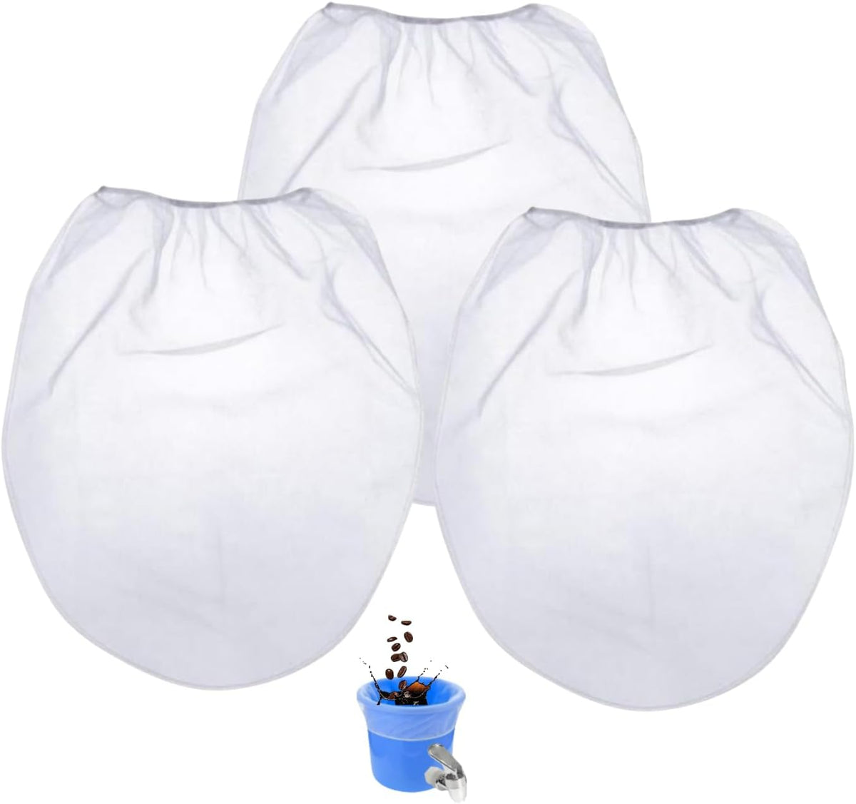 3Pack Cold Brew Coffee Filter Bag Reusable 5 Gallon Coffee Filter Compatible With Toddy Cold Brew System Strainer Bag, for 5 Gallon Commercial Brewers