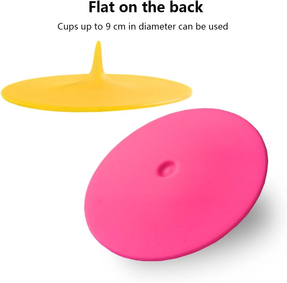 Silicone Cup Covers (Set of 4) ， Multicolored Silicone Lids for Mugs, Cups, Tea Pots,Flexible Mug Covers，Hot Cup Lids for Coffee & Tea