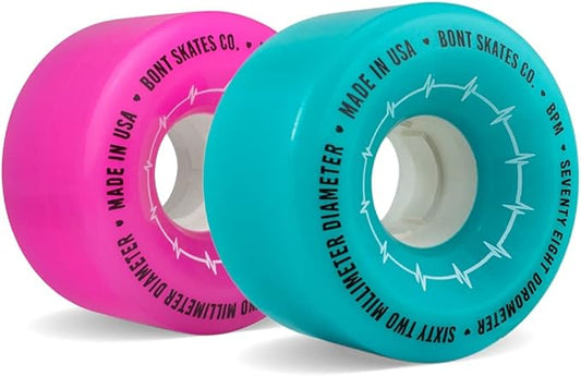Bont Skates BPM Quad Roller Skate Outdoor Wheels - Suitable for Recreational Skating Asphalt Sidewalk Boardwalk Street - 62x35mm 78A, Made in USA
