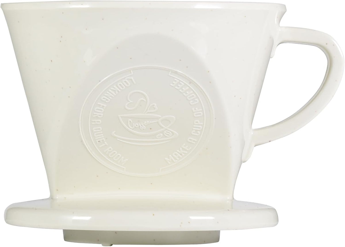 Melamine Pour Over Coffee Maker with 3 Drip Holes, Pour Over Coffee Dripper For Camping, Home, Café, Size 02 (White)