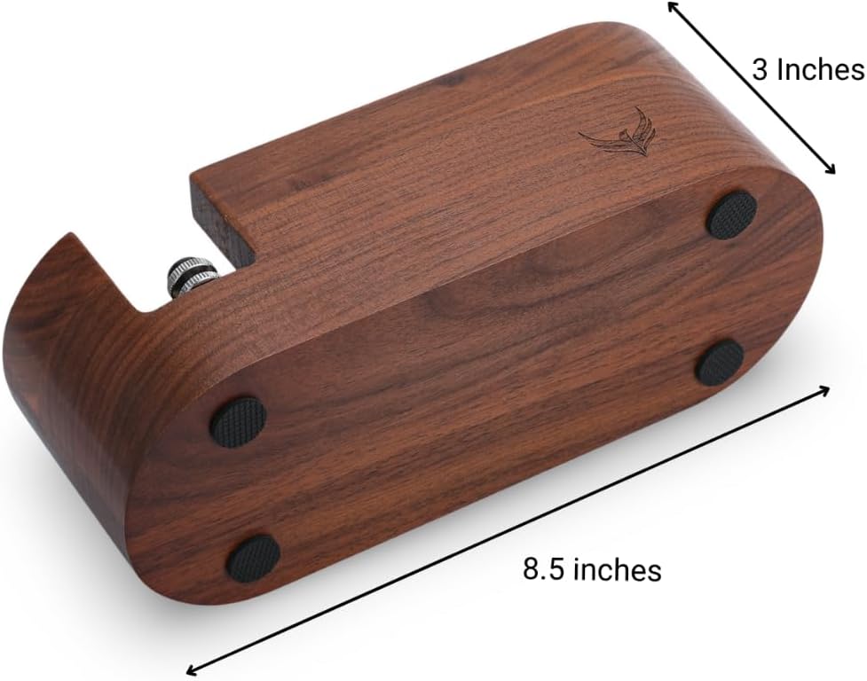 Espresso Tamping Station 54mm For Breville Espresso Machine Accessories,Rosewood Portafilter Holder Tamping Mat Espresso Coffee Equipment