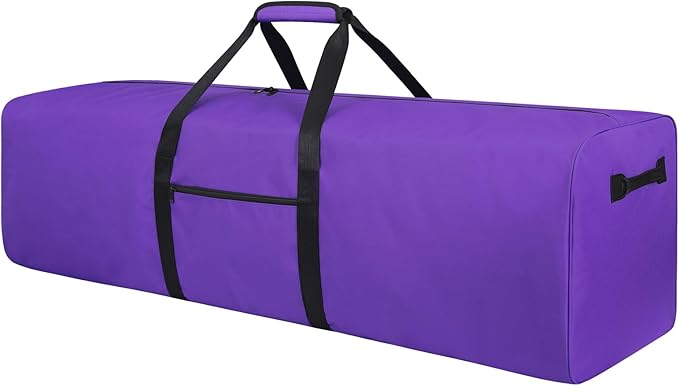 48 Inch Travel Duffle Bag Extra Large Sport Equipment Duffel Bags with 2-way Lockable Zippers Purple