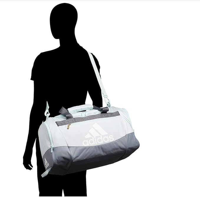 adidas Unisex Defender 4.0 Gym Duffel Bag for Men and Women, Jersey White/Legend Ink Blue/Black, Medium (66L)