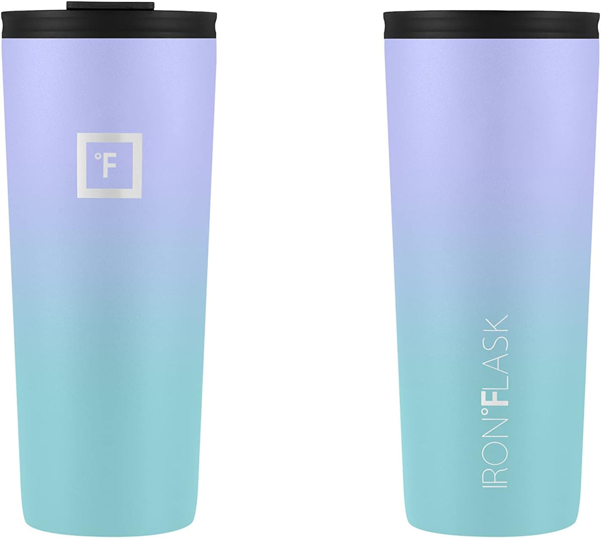 IRON °FLASK Classic Tumbler - Vacuum Insulated Stainless Steel Water Bottle, Double Walled, Drinking Cup, Insulated Travel Mug (Cotton Candy, 24 oz Solid Lid)