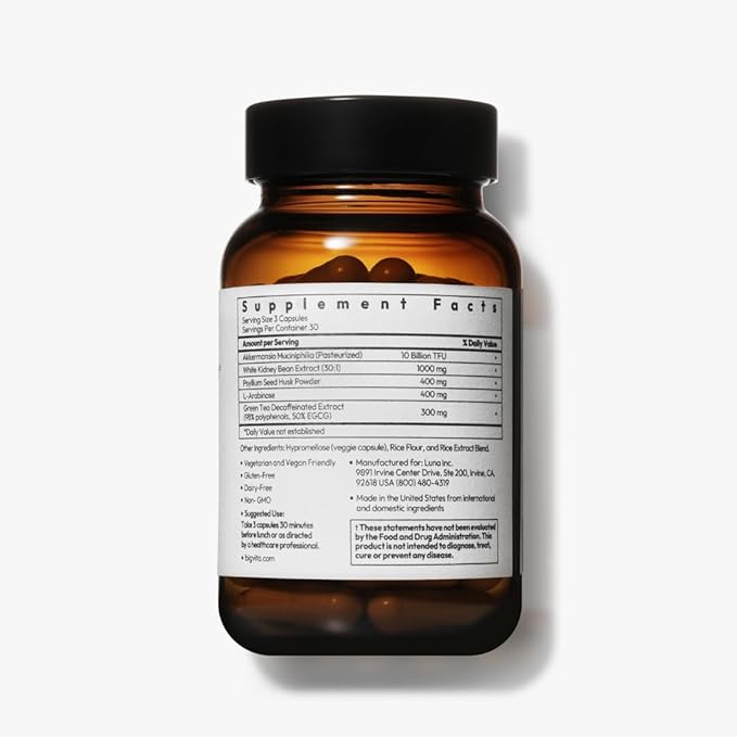 BigVita Slim+ | Supports Healthy Metabolism, Gut Health & Carb Blocking - Vegan, Hormone-Free, 90 Capsules