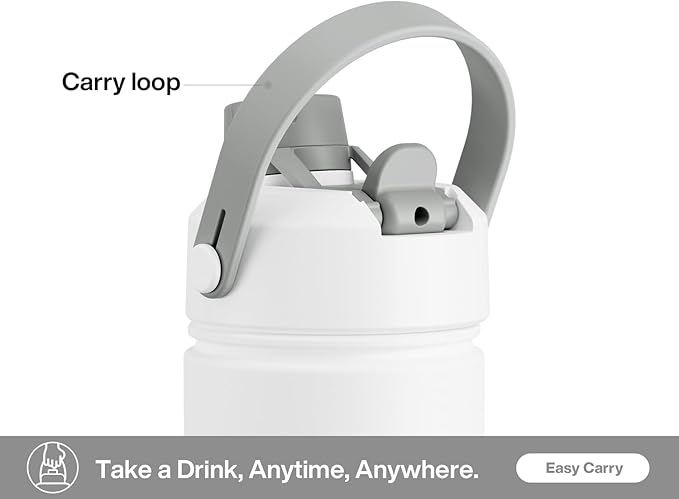 26 oz Insulated Water Bottle with 2-in-1 Straw and Spout Lid, Keep Cold 24H, Leak-Proof, Fits in Car Cup Holder, Stainless Steel Water Bottle for Sports, Travel, Gym, and School (Swamp Doodle)