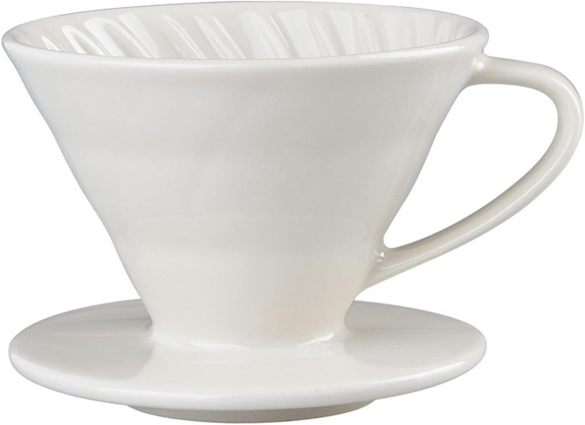 Pour Over Coffee Maker, Single Cup Coffee Dripper, Manual Porcelain Slow Brewing Accessories for Travel, Camping, Office, Home, Cafe, Coffee Gifts (White, Large,2-4Cups)