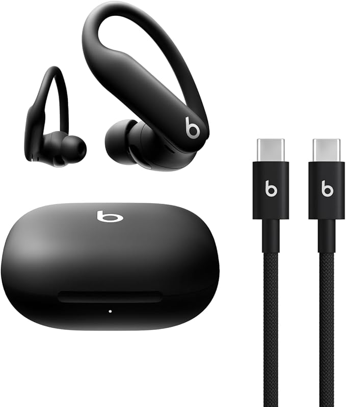 Beats Powerbeats Pro 2 - Wireless Bluetooth Earbuds with USB-C Charging Cables (1.5 m) - Jet Black