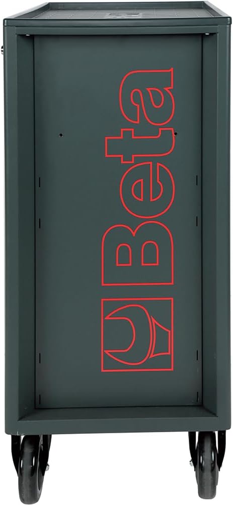 Beta RSC24 Heavy Duty Rolling Tool Cabinet, 7 Drawers, Red, Ball Bearing Slides, Rubber Mat Liners, 5" Casters, Anti-Fall Edge Worktop, 1760 lbs Load Capacity, Made in Italy