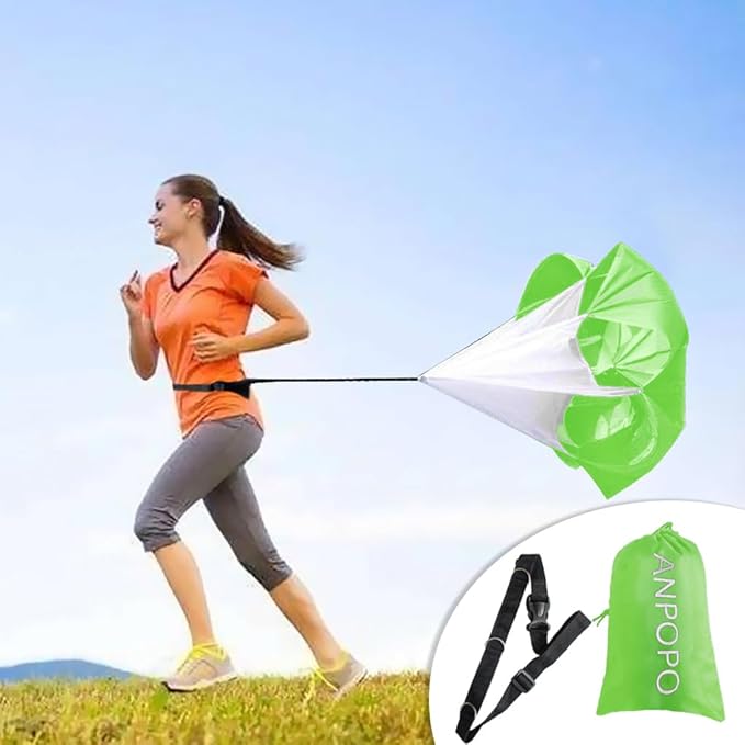 Bfsmile Running Speed Training 56" Parachute with Adjustable Strap, Free Carry Bag. Speed Chute Resistance Running Parachute for Kids Youth and Adults