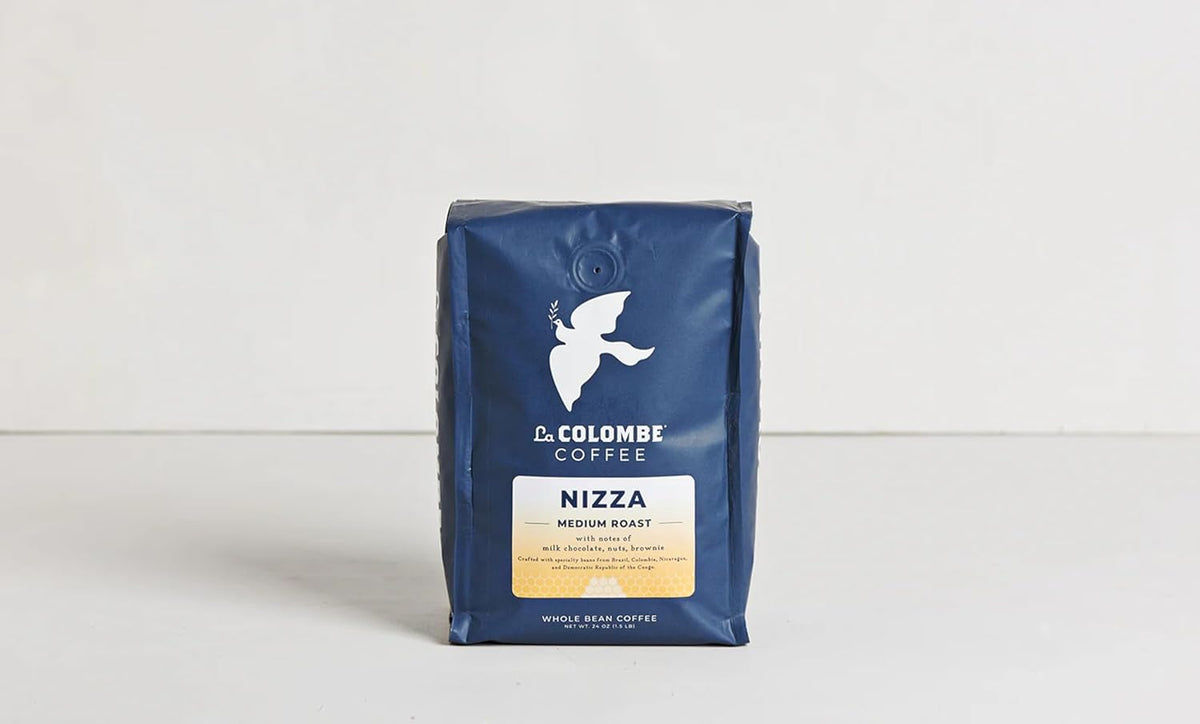 La Colombe Nizza Medium Roast Whole Bean Coffee - Notes of Milk Chocolate, Nuts & Brownie with Honey-Sweet Roasted Nuttiness, 24 Ounce (Pack of 1)