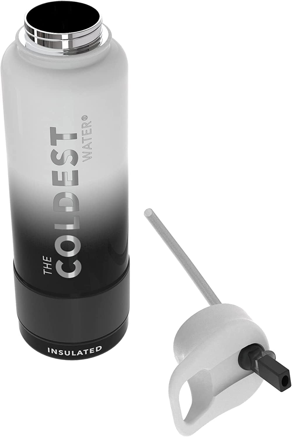 Coldest Insulated Water Bottle with Straw Lid - Stainless Steel Metal Insulated Bottle for Men & Women (Hyperspace White, 40 oz)
