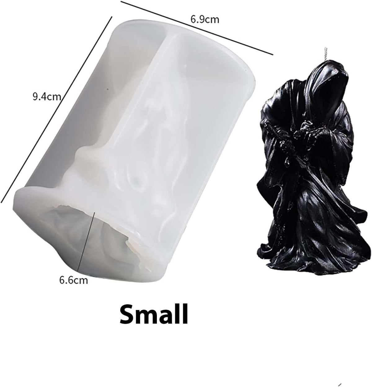 4 Inch Shadow Man Candle Skull Head Resin Mold - Resin Casting Silicone Molds for Home Decor & Candle Making Wave Spiral Mold