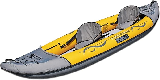 Advanced Elements - Island Voyage 2 Inflatable Kayak - Recreational Convertible Kayak - for 1 or 2 Person - 11 ft - Yellow