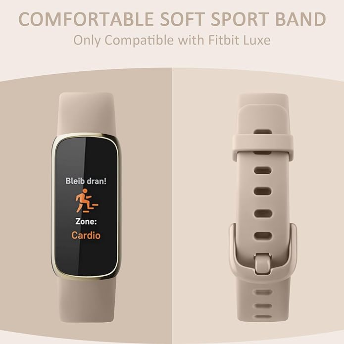 2 Pack Bands for Fitbit Luxe Bands Women Men, Soft Silicone Wristband Replacement Strap for Fitbit Luxe/Luxe Special Edition Fitness Tracker