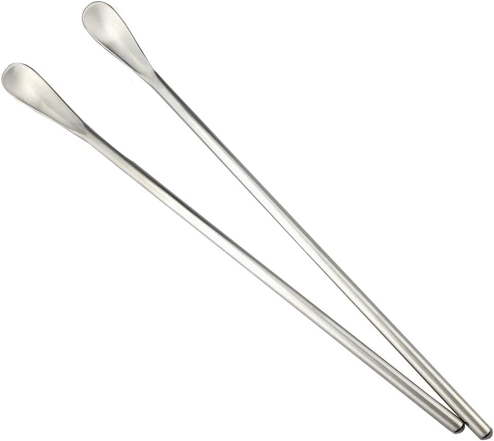 JASHII Matte Long Handle Spoon Cocktail Mixing Stirring Spoons Iced Tea Coffee Spoons with 8.6 inch Long Handle Brushed SUS304 Stainless Steel, 6-Piece