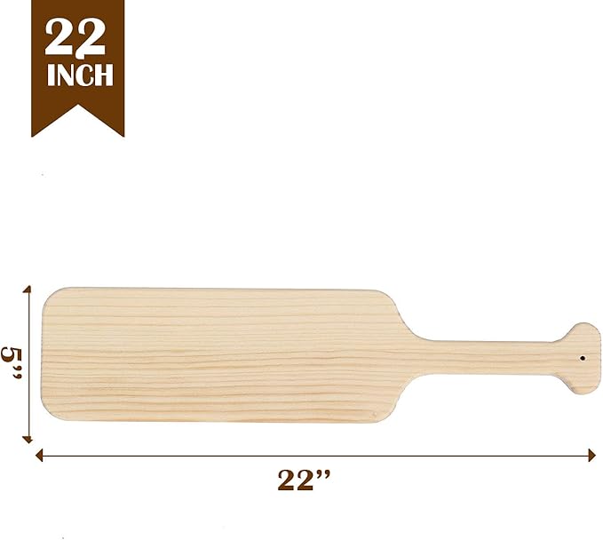 BATTIFE 22inch Greek Sorority Paddle - Unfinished Pine Wooden Frat Paddle, Fraternity Wood Paddles for Arts Crafts