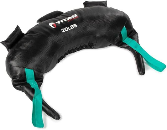 Titan Fitness 20 LB Functional Training Swing Bag, PU Material Bulgarian Power Sand Bag, Multiple Grips for Squats, Lunges, Throws, and More