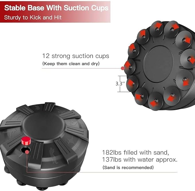 Dripex Freestanding Punching Bag, Heavy Boxing Bag with Stand for Adult Youth - Men Standing Boxing Punch Bag for Home Gym Workout