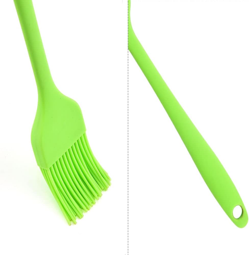 Silicone brush， BBQ/Pastry Basting Brushes,Silicone Cooking Grill Barbecue Baking Pastry Oil/Honey/Sauce Brush (7 PCS,green)