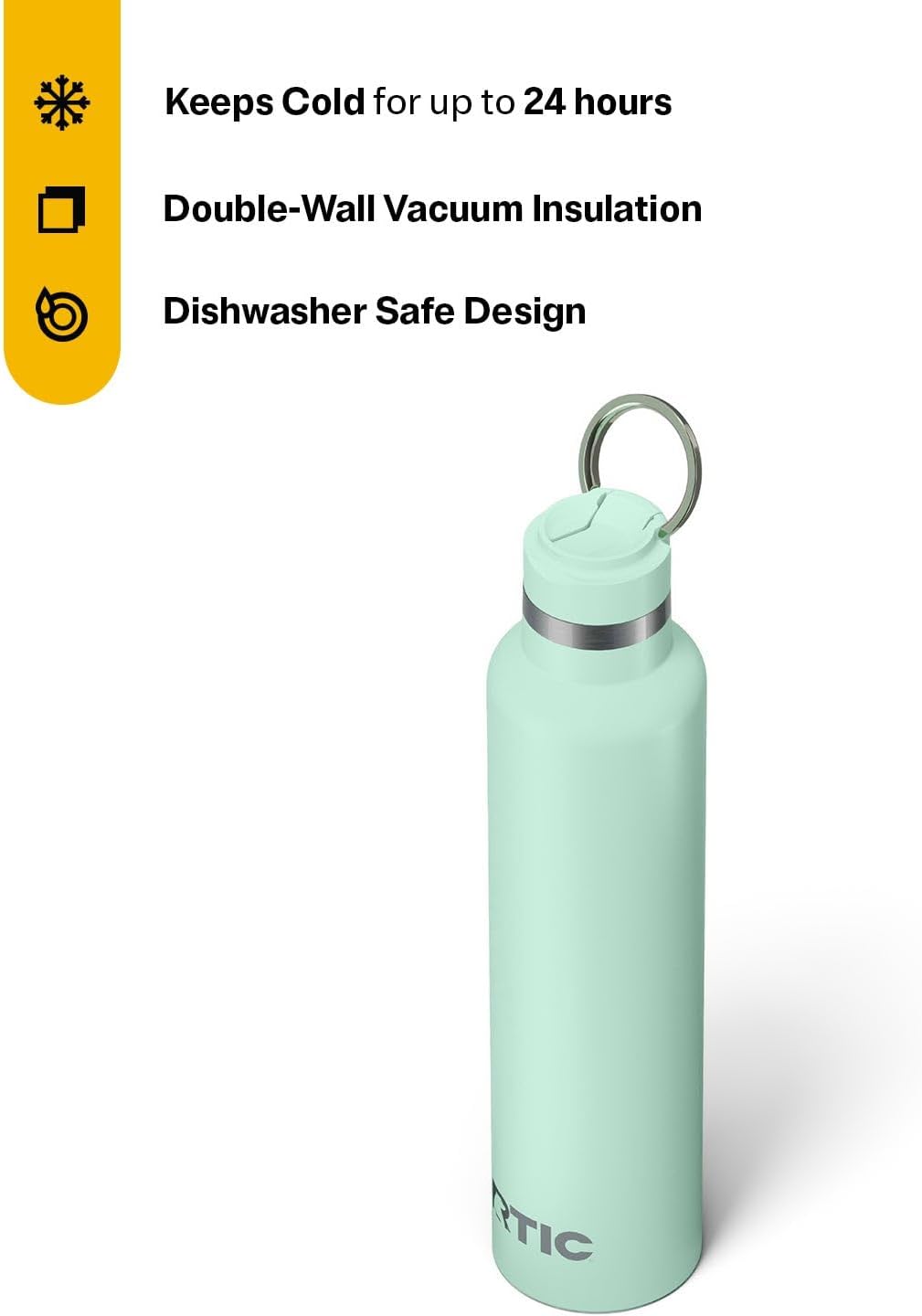 RTIC 26oz Journey Bottle Metal Stainless Steel Vacuum Insulated, BPA Free, Reusable, for Water, Hot and Cold Drinks, Travel, Sports, Camping, Fresh Mint