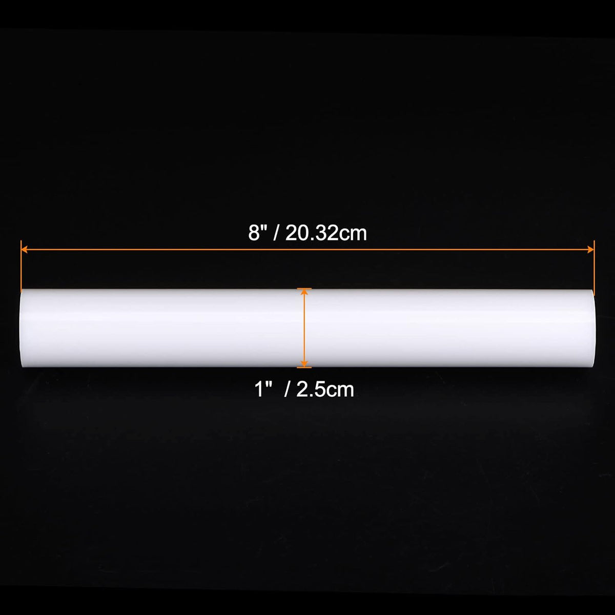 HARFINGTON Acrylic Clay Roller 8 Inch x 1 Inch Solid Non-Stick Plastic Round Tube Roller Polymer Clay Rod Fondant Rolling Pin for Shaping, Sculpting, Modeling DIY Crafts, White