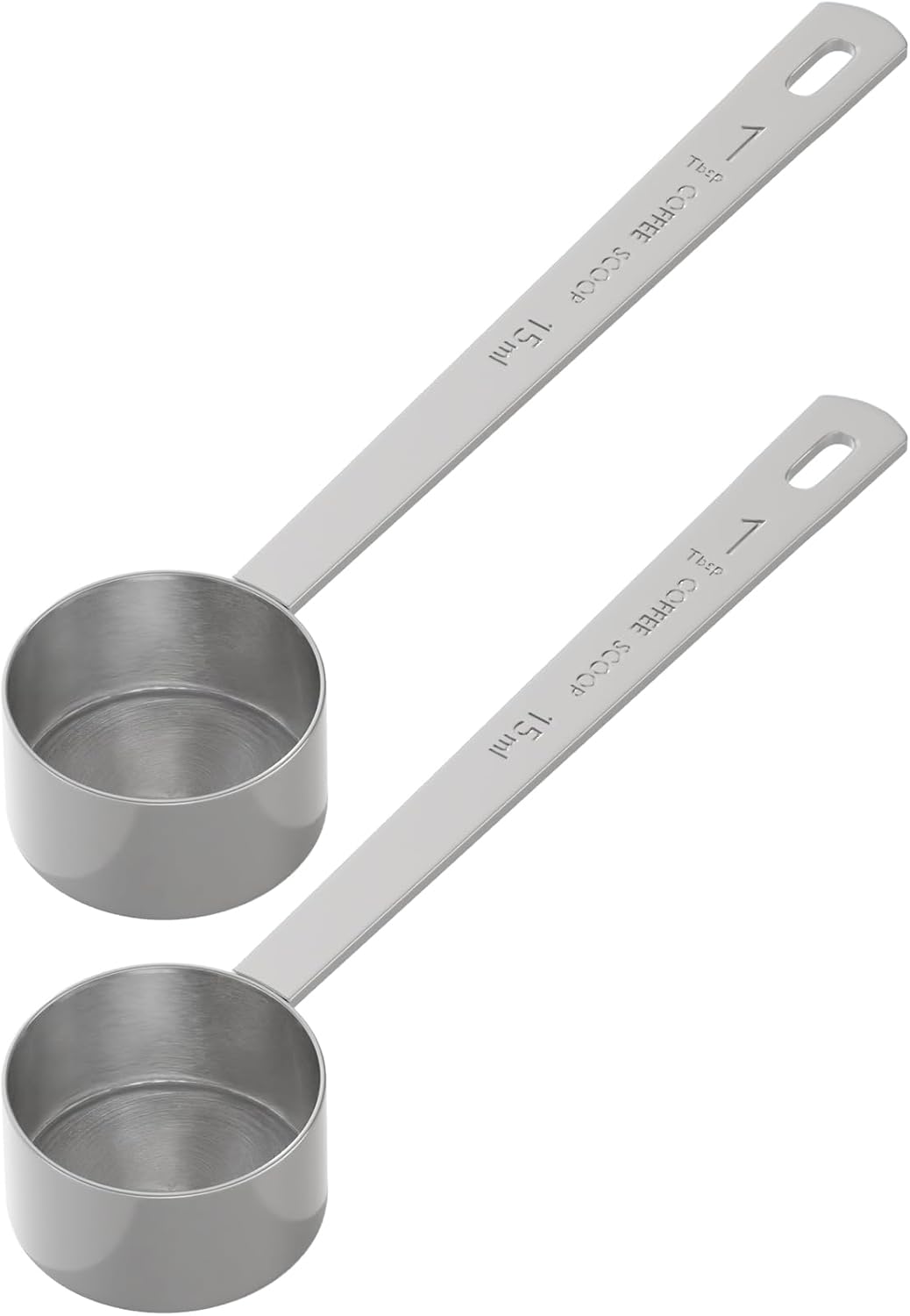 2PCS 1 Tablespoon Coffee Scoop, Long Handle Measuring Spoon, One tbsp (15ml) Stainless Steel Scooper