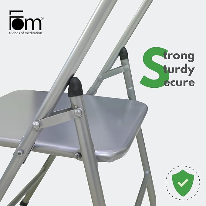 California Wellness Backless Yoga Chair with Yoga Book | Portable Folding Chair | Iyengar Yoga Chair | Flexibility & Strength Training Tool | Yoga Chairs for Adults | Supports Balance Handstand