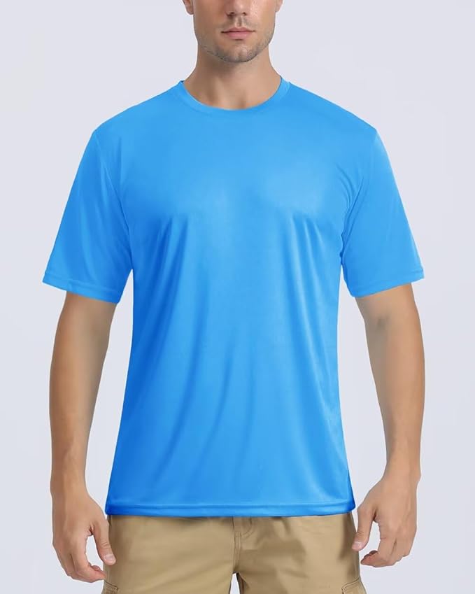Boladeci Men's Swim Shirt Short Sleeve UPF 50+ Sun Protection SPF UV Moisture Wicking Lightweight Quick Dry Rash Guard