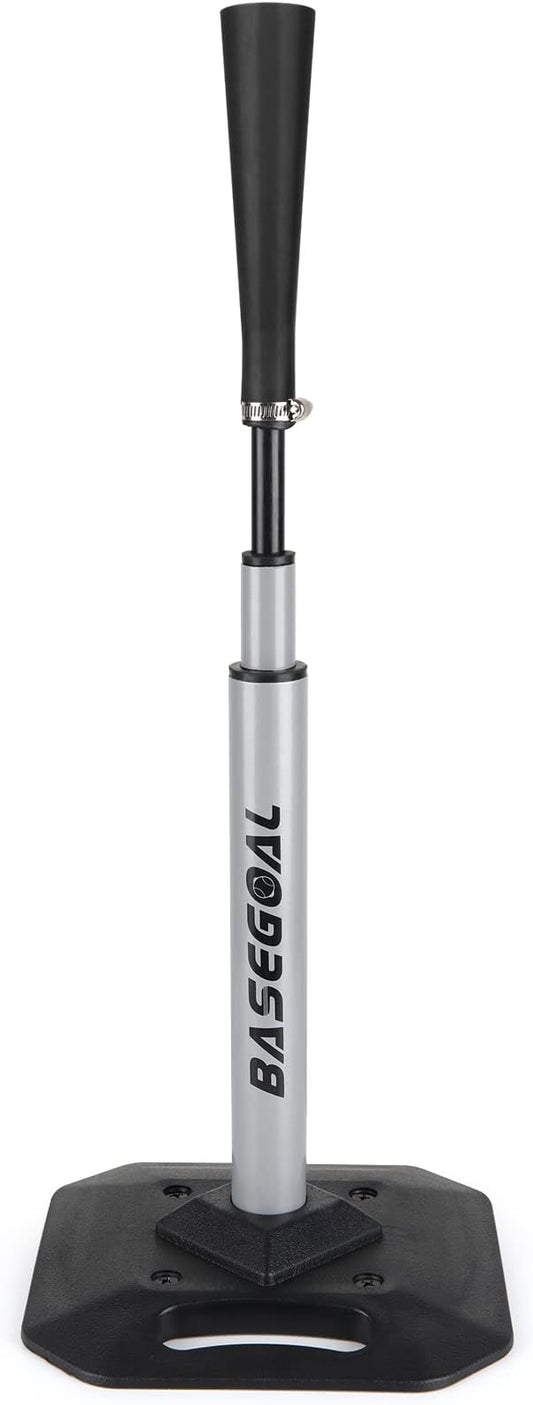 Baseball & Softball Batting Tee,Portable Hitting Tee,with Heavy Duty Base,Flexible Rubber Top,Adjustable Height