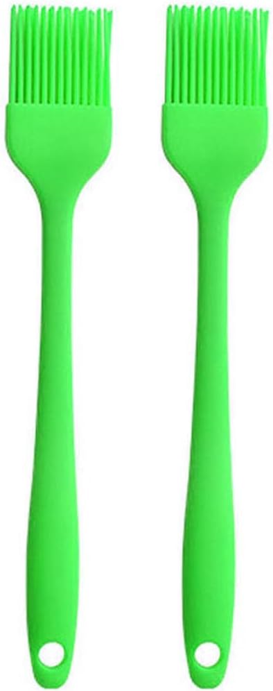 Silicone brush, Oil Brush for BBQ Kitchen Cooking Baking and Grilling (2 PCS,green)