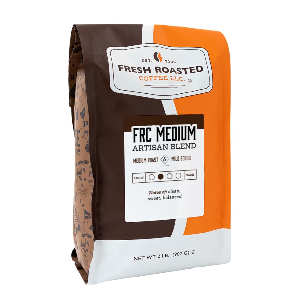 Fresh Roasted Coffee, FRC Medium Roast Blend, 2 lb (32 oz), Kosher, Ground