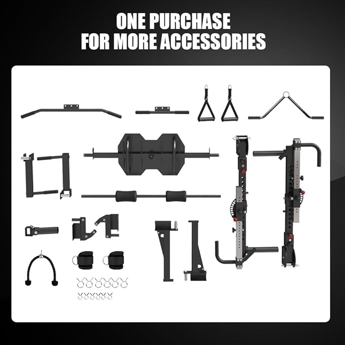 FAGUS Commercial Smithe Machine with 308lb Dual Weight Stacks, 4000LBS Power Cage Squat Rack with Lever Arm & Leg Press, Multi-Function Linear Bearing Cable Crossover Machine for Home Gym