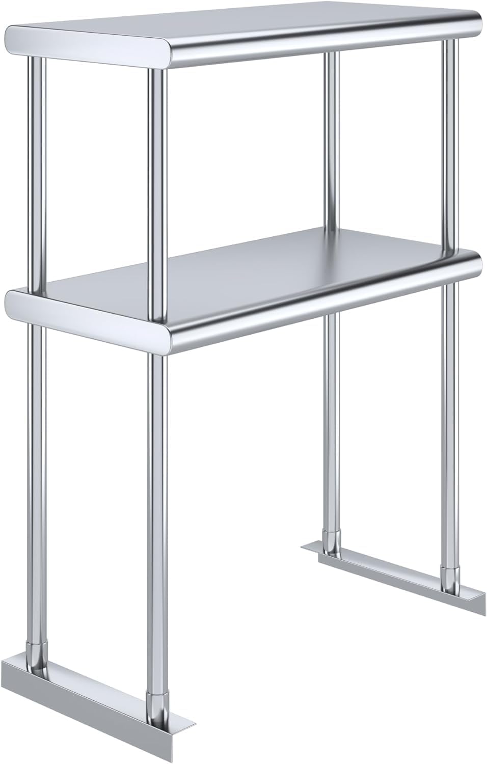 NSF Certified 18 Gauge Heavy Duty Stainless Steel Double overshelf with Brackets for Kitchens, Utility Rooms, Storage, Offices & Home