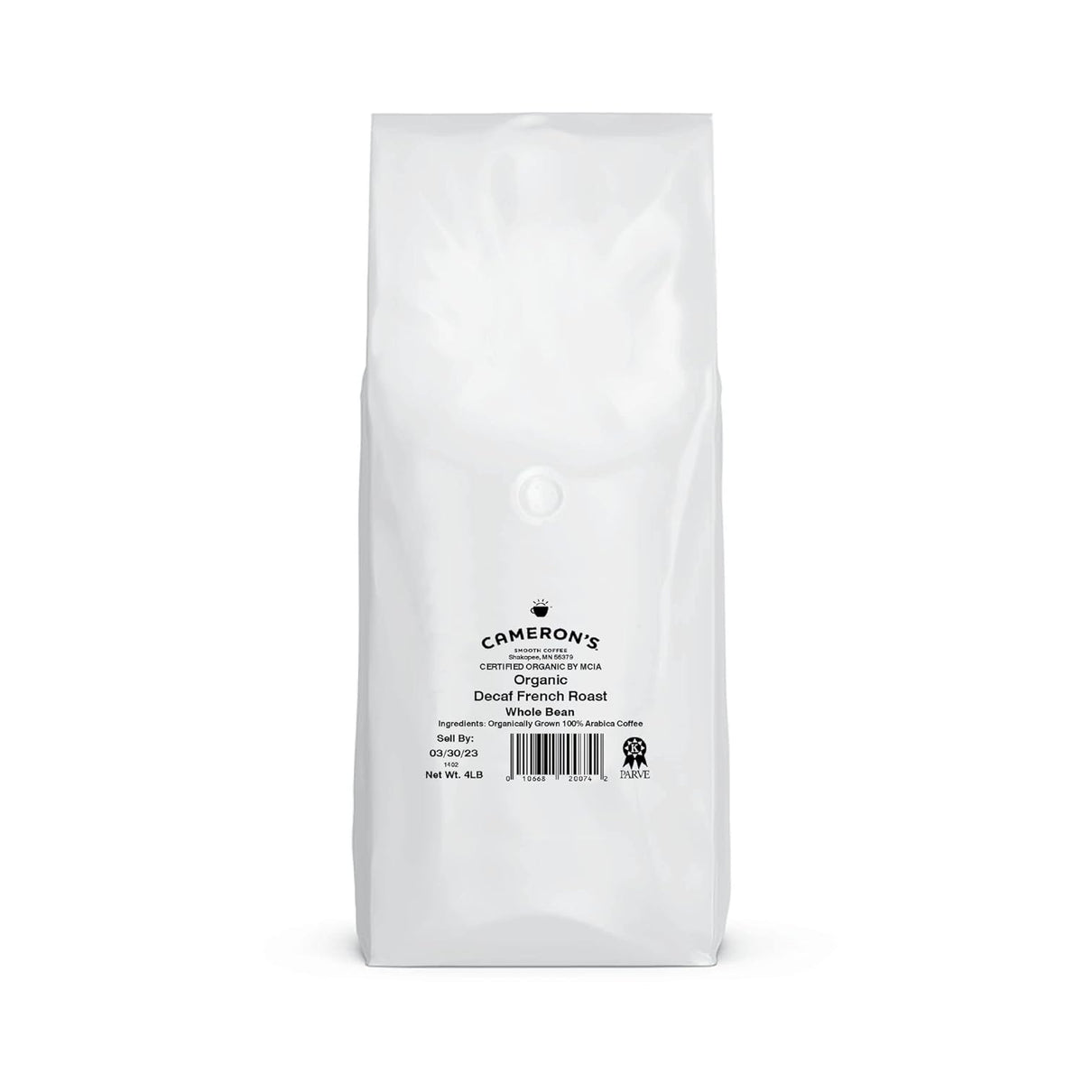 Cameron's Coffee Roasted Whole Bean Coffee, Organic Decaf French Roast, 4 Pound