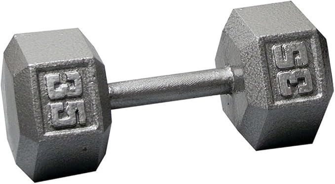 Body-Solid Cast Iron Hexagon Dumbbell, Hand Weights For Men and Women, Weight Dumbbells for Strength Training, Body Building Home Gym Training Gear