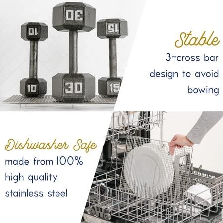 Ultra Cuisine Stainless Steel Jelly Roll Sheet Cooling Rack Set & Aluminum Baking Pan Set - Professional Quality, Fits Jelly Roll Sheet Pans - Cookie Sheet for Baking - 10"x14.75" Rack, 16"x11" Pan